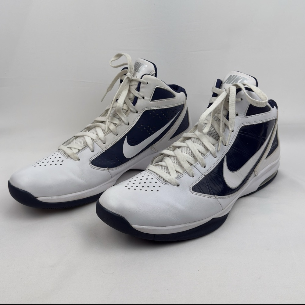 Nike Air Max Hyped TB Men’s Basketball Shoes White Navy Size 14 - Picture 2 of 14
